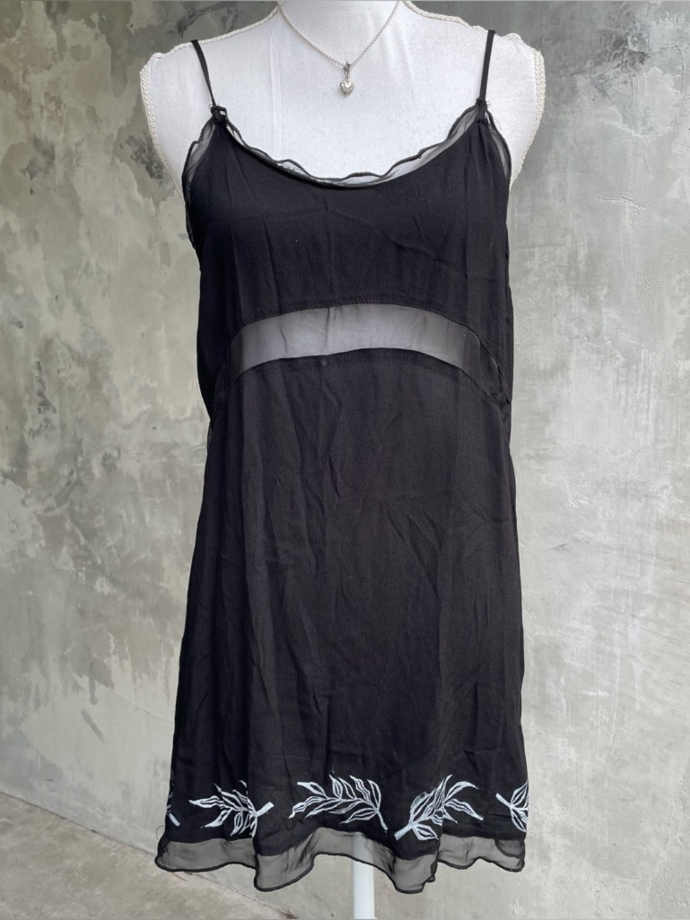 Handmade Upcycled Grunge Black Cutout Mini Dress